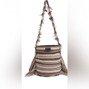Worn once Chloe Jorge bag in multicolor beige Recycled cashmere & leather Clean
